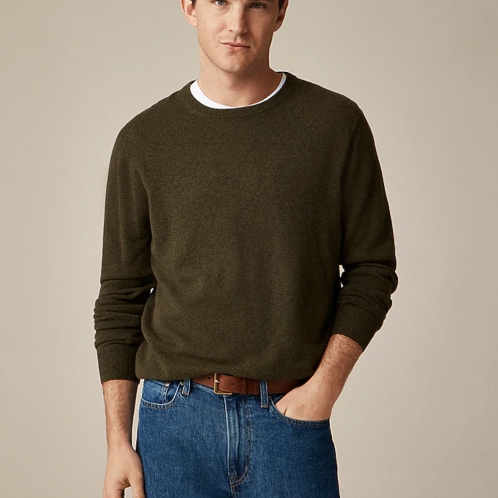 J. Crew Men's Dark Green Crewneck Sweater